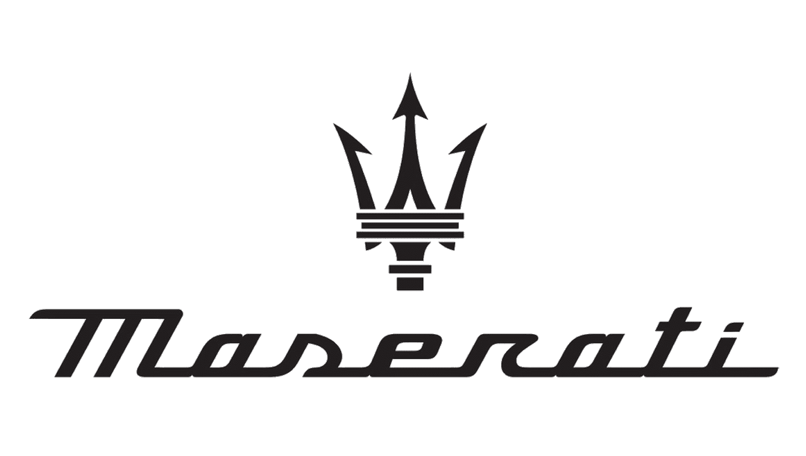 Logo Maserati noir sur fond transparent