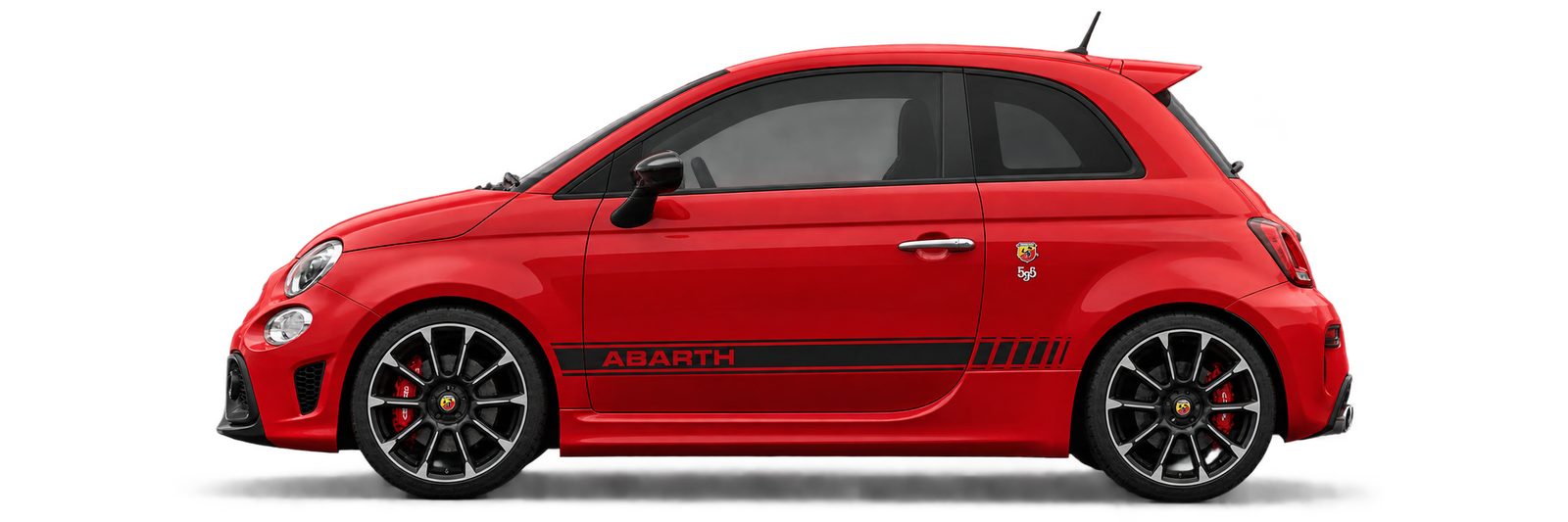 fiat 500 abart rouge vue de côté